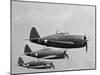 USAAF P-47 Thunderbolt Fighter Planes in Flight-null-Mounted Photographic Print