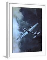 USAF B-29 Superfortress Bomber in Flight-null-Framed Photographic Print