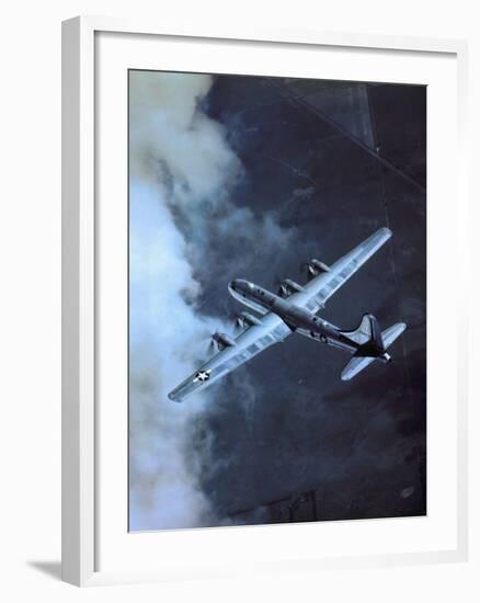 USAF B-29 Superfortress Bomber in Flight-null-Framed Photographic Print