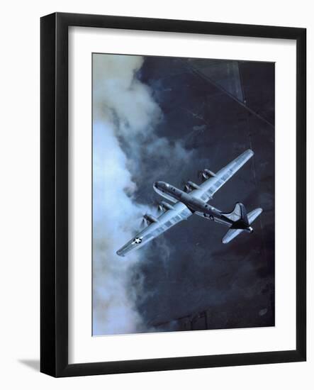 USAF B-29 Superfortress Bomber in Flight-null-Framed Photographic Print