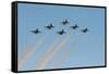 Usaf Thunderbirds Flying in Formation-Sheila Haddad-Framed Stretched Canvas