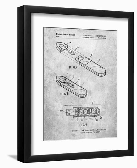 USB Flash Drive Patent-Cole Borders-Framed Art Print