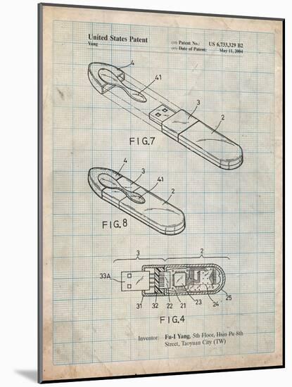 USB Flash Drive Patent-Cole Borders-Mounted Art Print