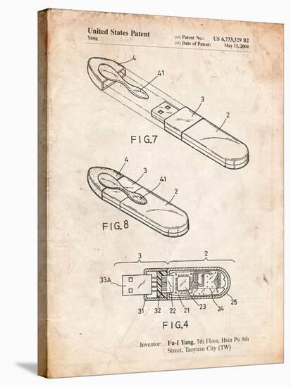 USB Flash Drive Patent-Cole Borders-Stretched Canvas