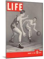 USC Basketball Player Ralph Vaughn Dribbling Past Teammate Tom McGarvin, January 15, 1940-David Scherman-Mounted Photographic Print