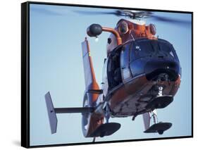 USCG Dauphin Helicopter Arrives at McMurdo Station, Antarctica-William Sutton-Framed Stretched Canvas