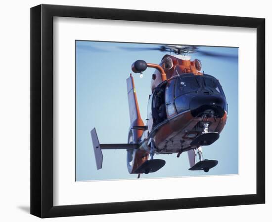 USCG Dauphin Helicopter Arrives at McMurdo Station, Antarctica-William Sutton-Framed Photographic Print