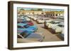 Used Car Lot, Lots of Fins-null-Framed Art Print