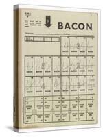 Used Page of Bacon Coupons from a Ration Book-null-Stretched Canvas