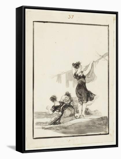 Useful Work-Francisco de Goya-Framed Stretched Canvas