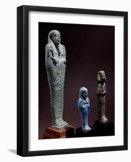 Ushabti, Funerary Figurines Glazed Clay, Late Period-null-Framed Giclee Print