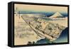 Ushibori in Hitachi Province-Katsushika Hokusai-Framed Stretched Canvas