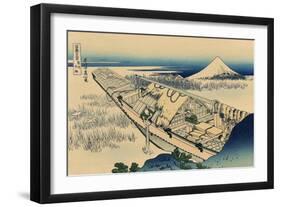 Ushibori in Hitachi Province-Katsushika Hokusai-Framed Art Print