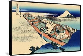 Ushibori in the Hitachi Province, c.1830-Katsushika Hokusai-Framed Stretched Canvas