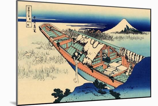 Ushibori in the Hitachi Province, c.1830-Katsushika Hokusai-Mounted Giclee Print