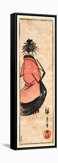 Ushiro Muki Oiran Zu-Utagawa Hiroshige-Framed Stretched Canvas