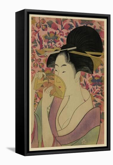 Using a Comb Like a Fan-Kitagawa Utamaro-Framed Stretched Canvas
