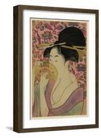 Using a Comb Like a Fan-Kitagawa Utamaro-Framed Art Print