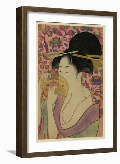 Using a Comb Like a Fan-Kitagawa Utamaro-Framed Art Print