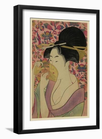 Using a Comb Like a Fan-Kitagawa Utamaro-Framed Art Print