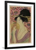 Using a Comb Like a Fan-Kitagawa Utamaro-Framed Art Print