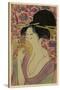 Using a Comb Like a Fan-Kitagawa Utamaro-Stretched Canvas