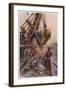 Using a Steam Shovel to Clear Away Heavy Debris While Constructing a Railway-E.p. Kinsella-Framed Art Print