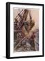 Using a Steam Shovel to Clear Away Heavy Debris While Constructing a Railway-E.p. Kinsella-Framed Art Print