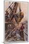 Using a Steam Shovel to Clear Away Heavy Debris While Constructing a Railway-E.p. Kinsella-Mounted Art Print