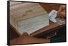 Using Library Card Catalog-William P. Gottlieb-Framed Stretched Canvas