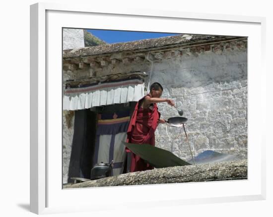 Using Solar Panel to Cook, Sera Temple, Lhasa, Tibet, China-Keren Su-Framed Photographic Print