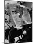 USMC Pfc Ronald M. Clarke Attempting to Read Heavily Censored New York Herald Tribune in Lebanon-Hank Walker-Mounted Photographic Print