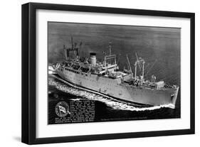 USNS James O'Hara Ship Aerial-Lantern Press-Framed Art Print