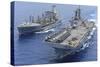 USNS Laramie an USS Kearsarge Conduct a Replenishment at Sea-null-Stretched Canvas