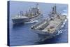 USNS Laramie an USS Kearsarge Conduct a Replenishment at Sea-null-Stretched Canvas