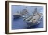 USNS Laramie an USS Kearsarge Conduct a Replenishment at Sea-null-Framed Photographic Print