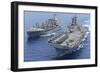 USNS Laramie an USS Kearsarge Conduct a Replenishment at Sea-null-Framed Photographic Print