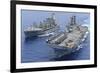 USNS Laramie an USS Kearsarge Conduct a Replenishment at Sea-null-Framed Photographic Print