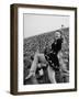 USO Drum Majorette Peggy Jean Roan, Berta Stadium Football Game, 5th Army vs. 12th Air Force-Margaret Bourke-White-Framed Photographic Print