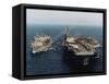 USS Abraham Lincoln and USS Kalamazoo Performing Exercise-Sean C. Linehan-Framed Stretched Canvas