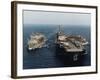 USS Abraham Lincoln and USS Kalamazoo Performing Exercise-Sean C. Linehan-Framed Photographic Print