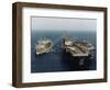 USS Abraham Lincoln and USS Kalamazoo Performing Exercise-Sean C. Linehan-Framed Photographic Print