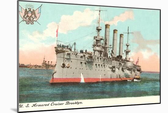 USS Armored Cruiser Brooklyn-null-Mounted Art Print