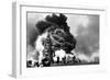 USS Bunker Hill Aircraft Carrier Burning after Two Kamikaze Strikes During the Battle of Okinawa-null-Framed Photo