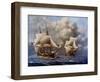 USS Constellation Defeats L'Insurgente During Undeclared War with France, 1799-null-Framed Art Print