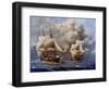 USS Constellation Defeats L'Insurgente During Undeclared War with France, 1799-null-Framed Art Print