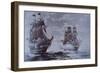 USS Constitution and HMS Java-null-Framed Giclee Print