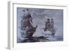 USS Constitution and HMS Java-null-Framed Giclee Print