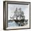 USS "Constitution" Being Towed Out of Boston Harbor, 1812-null-Framed Giclee Print