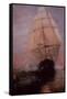 USS Constitution Escaping the British-null-Framed Stretched Canvas